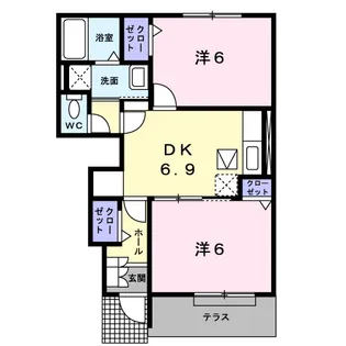 グリーンヒルズ カーサC【1階】の間取り