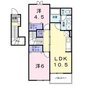 ベルクノアD【2階】の間取り