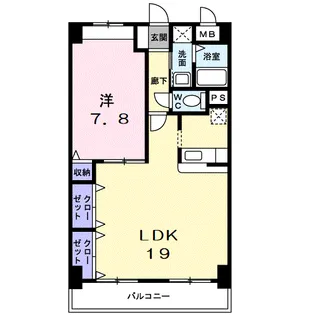 1LDKの間取り画像