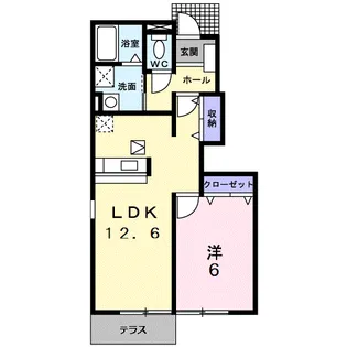 クレールふしの【1階】の間取り