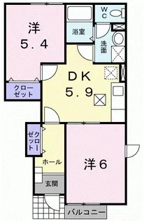 エトワール・バリーヒル【1階】の間取り