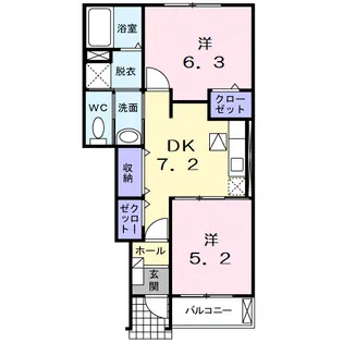 メリディアン・ラピュタ【1階】の間取り