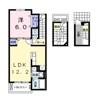 アンジュ・大小路【3階】の間取り