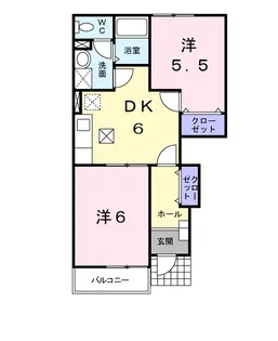 アンソレイユ・フォン【1階】の間取り