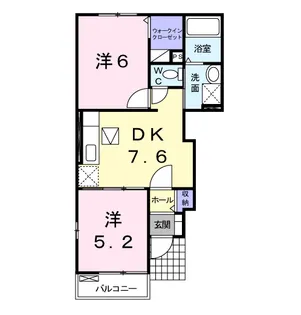 ウェル・ビー・ウエストB【1階】の間取り