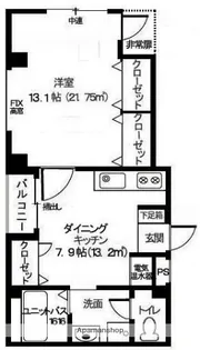 アビリティ上町弐番館【501号室】の間取り