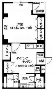 アビリティ上町弐番館【3階】の間取り