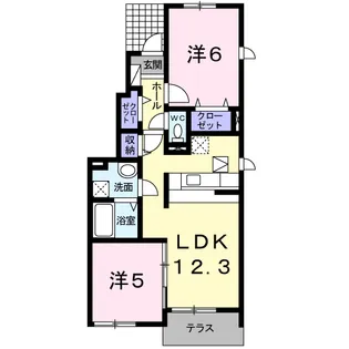 ラフィーネ不動上郷C【1階】の間取り