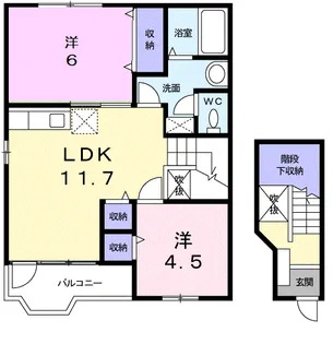 メゾンドエスペランスⅢ番館【2階】の間取り