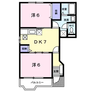 ルフトパルティールB【1階】の間取り