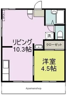 プルメリア常盤A棟【105号室】の間取り