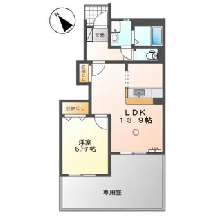 1LDKの間取り画像