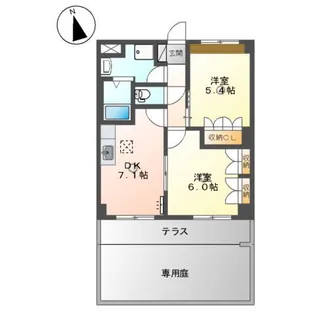 コーポエスポワール西割【1階】の間取り