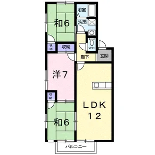 ロイヤルパレス村松ⅡA【2階】の間取り