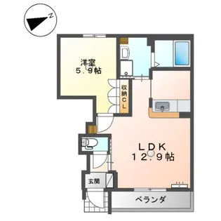 ディアコート・グレース【1階】の間取り