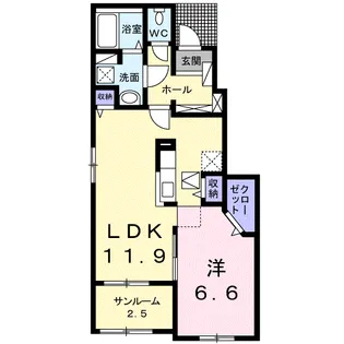 アクティフ宇部Ⅳ【1階】の間取り