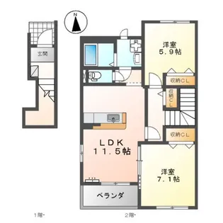 リヴィエーラ【2階】の間取り
