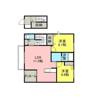 ミラ・グレース B棟【2階】の間取り