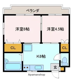 サンハイツマンション【202号室】の間取り