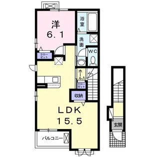 プリムローズ常盤Ⅱ【2階】の間取り
