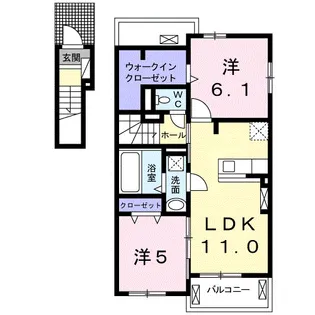 ラ・ヴェルジュⅠ【2階】の間取り