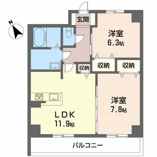 ヴィラシーンABE【1階】の間取り