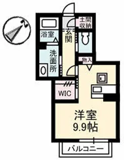 1Rの間取り画像