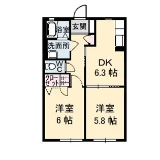 シャーメゾン明月 E棟【1階】の間取り