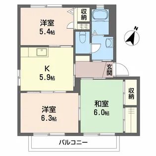 SHAMAISON FUJI【202号室】の間取り