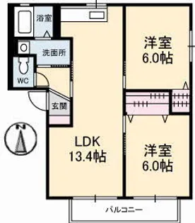 バリュージュ2000 A棟【2階】の間取り