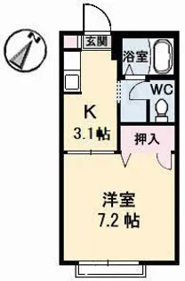 ハイツ樫の前 A棟【1階】の間取り
