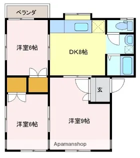 エステート柳ヶ瀬A棟【101号室】の間取り