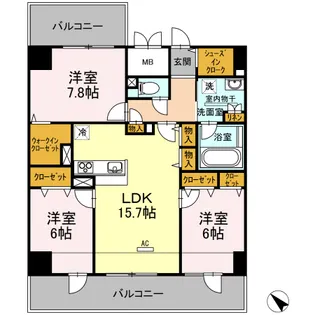 セントラルコートU【11階】の間取り