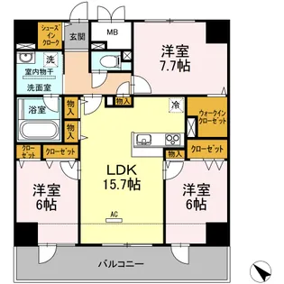 セントラルコートU【12階】の間取り