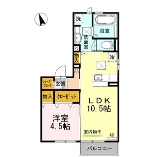 リバーパーク新天町【1階】の間取り
