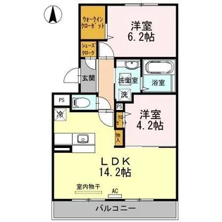 ウィルコート小郡三軒屋町 B棟【3階】の間取り