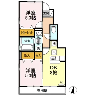 エクセレント・シュガーA・B【1階】の間取り