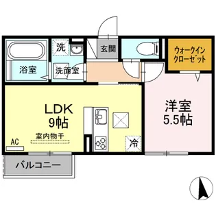 ミッドレジデンス A A棟【1階】の間取り