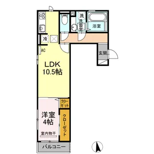 アンベル新山口Ⅱ【1階】の間取り
