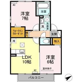 セジュールモンピ【1階】の間取り