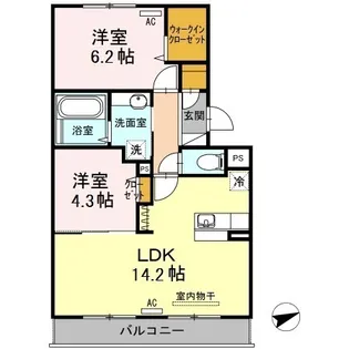 ブランネージュ B棟【2階】の間取り