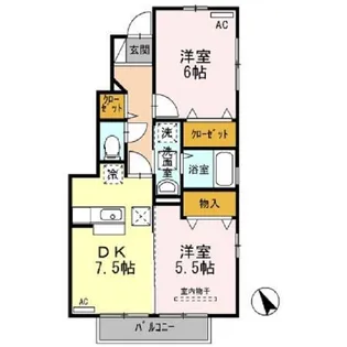 ウィッシュ開 A棟【1階】の間取り