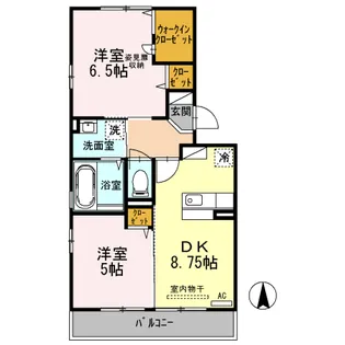 2DKの間取り画像