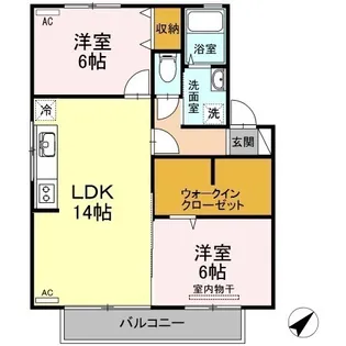マイ・ステージ B棟【2階】の間取り