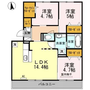 ピュアライト文京町【3階】の間取り