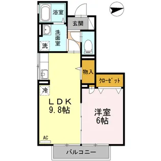 キャッスル・ユウ【1階】の間取り