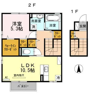 カーサ フェリーチェ【2階】の間取り