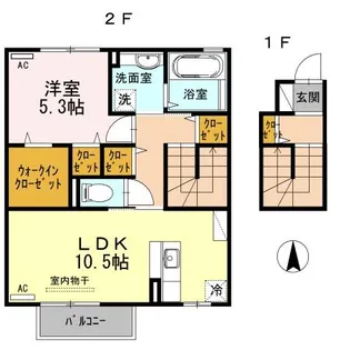 カーサ フェリーチェ【2階】の間取り