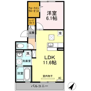 ヒルズビュー【1階】の間取り