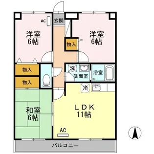 ダラミー小串【3階】の間取り